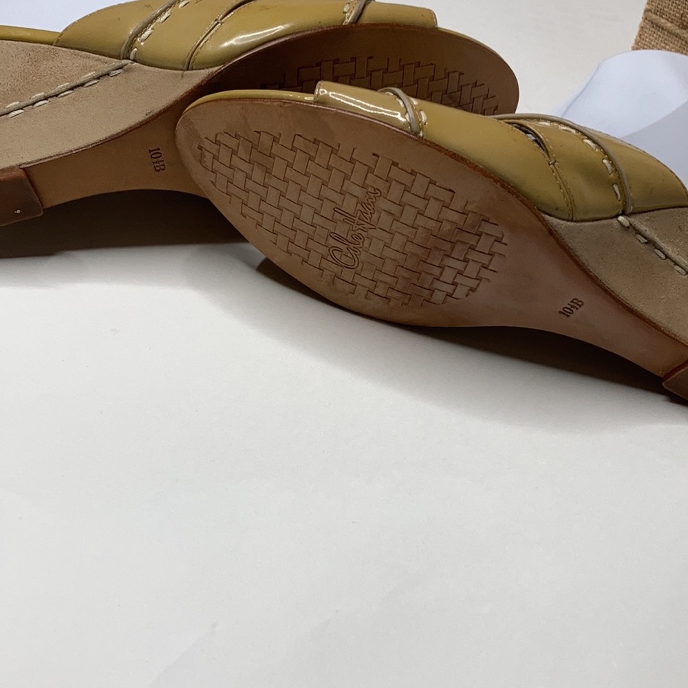 Cole Haan Patten Leather Wedge Sandals Sz: 10.5B - Picture 8 of 11